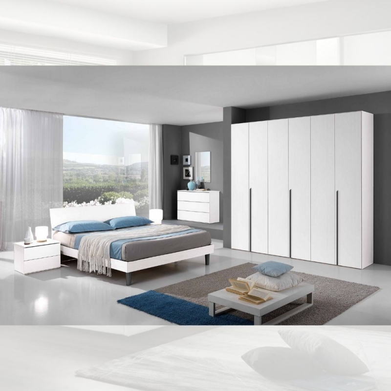 Letto singolo giroletto Manitoba bianco moderno e versatile