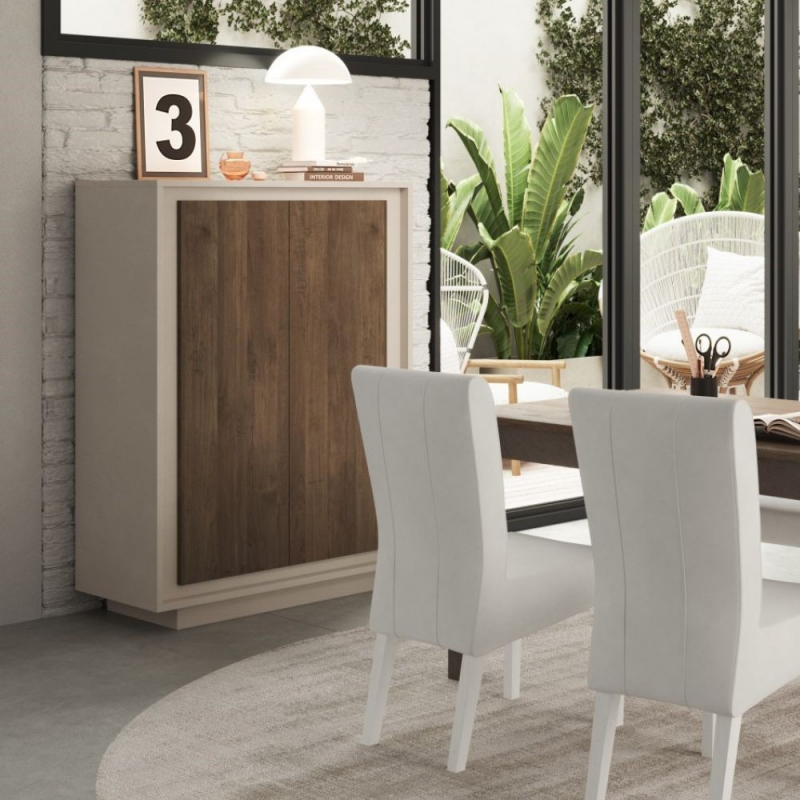Contenitore Open 2 ante cashmere e noce Mercure moderno