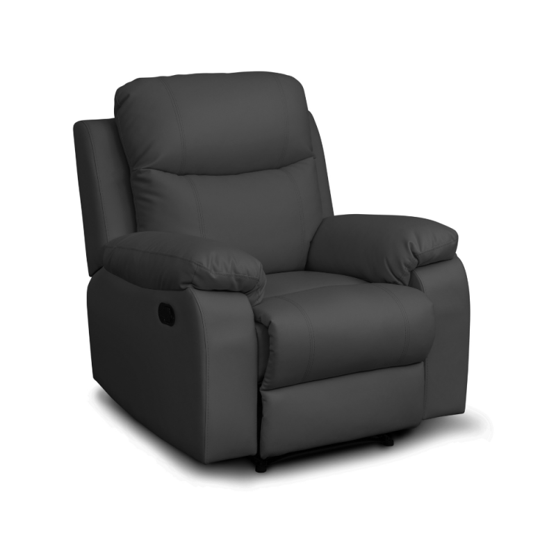 Poltrona Chicago reclinabile tessuto Houston 87 grigio relax