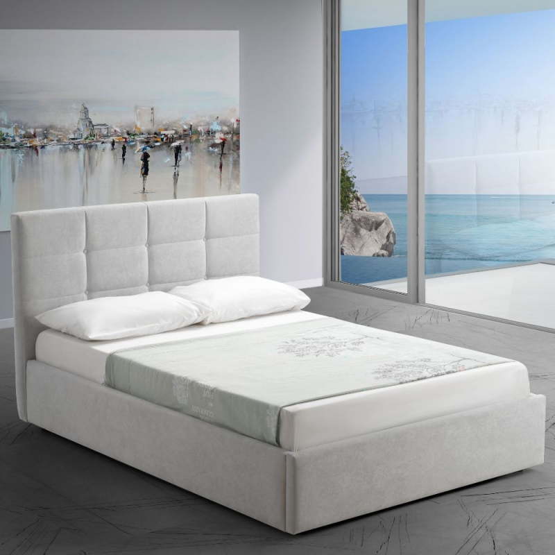 Letto una piazza e mezza contenitore Napoli grigio moderno