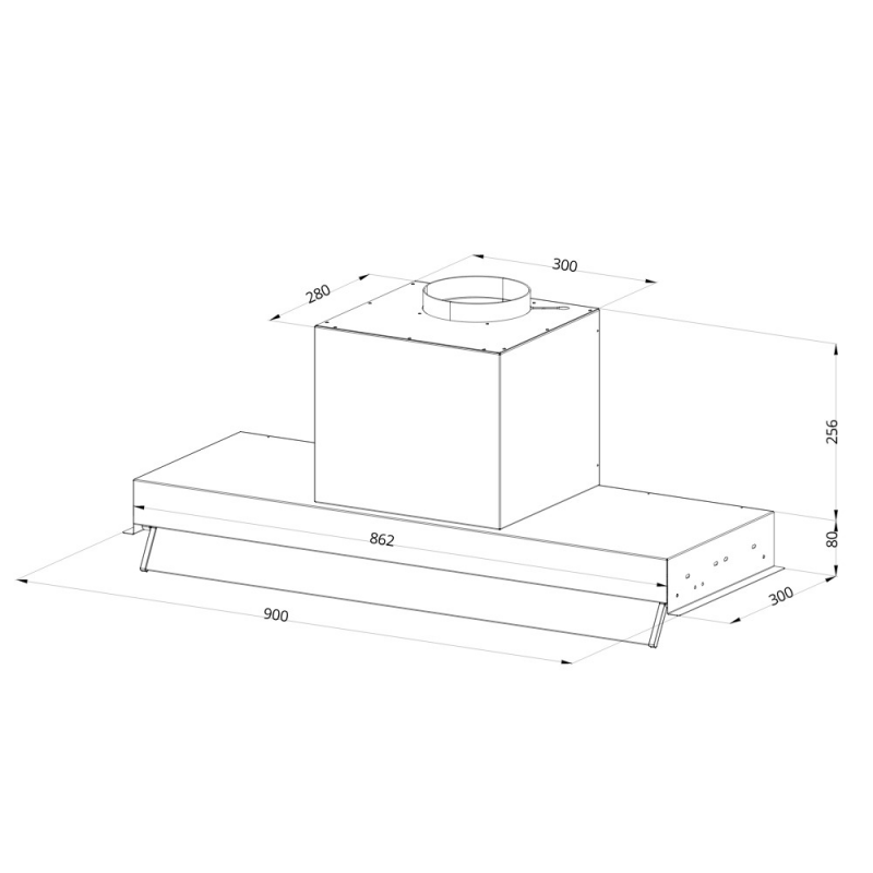Cappa sottopensile Samet Kripto90 inox classe D | Cappe cucina