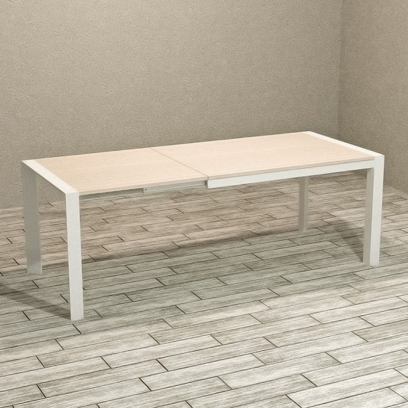 Tavolo rettangolare allungabile Golia 130x80 bianco rovere moderno
