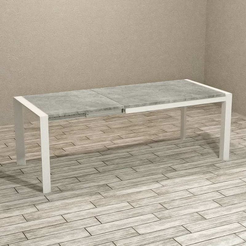 Tavolo rettangolare allungabile Golia 130x80 bianco cemento