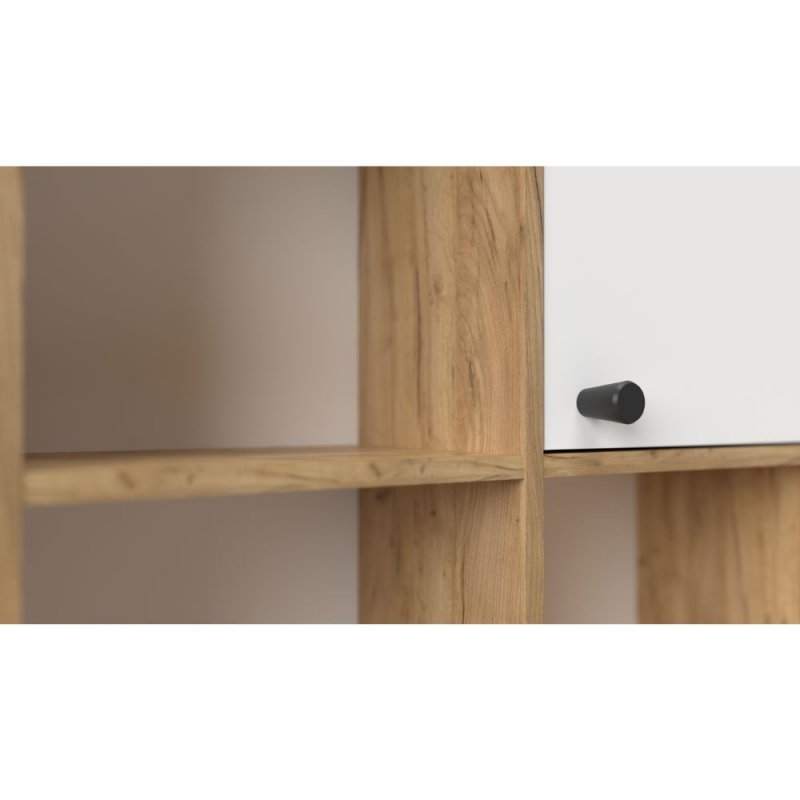 Scrivania con Libreria Halk rovere e bianco - Arredo Casa