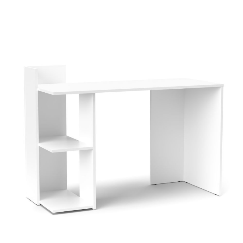 Scrivania Paco1 bianca con 2 ripiani - Arredo casa e ufficio