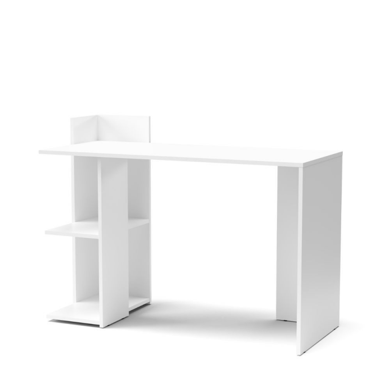 Scrivania Paco1 bianca con 2 ripiani - Arredo casa e ufficio