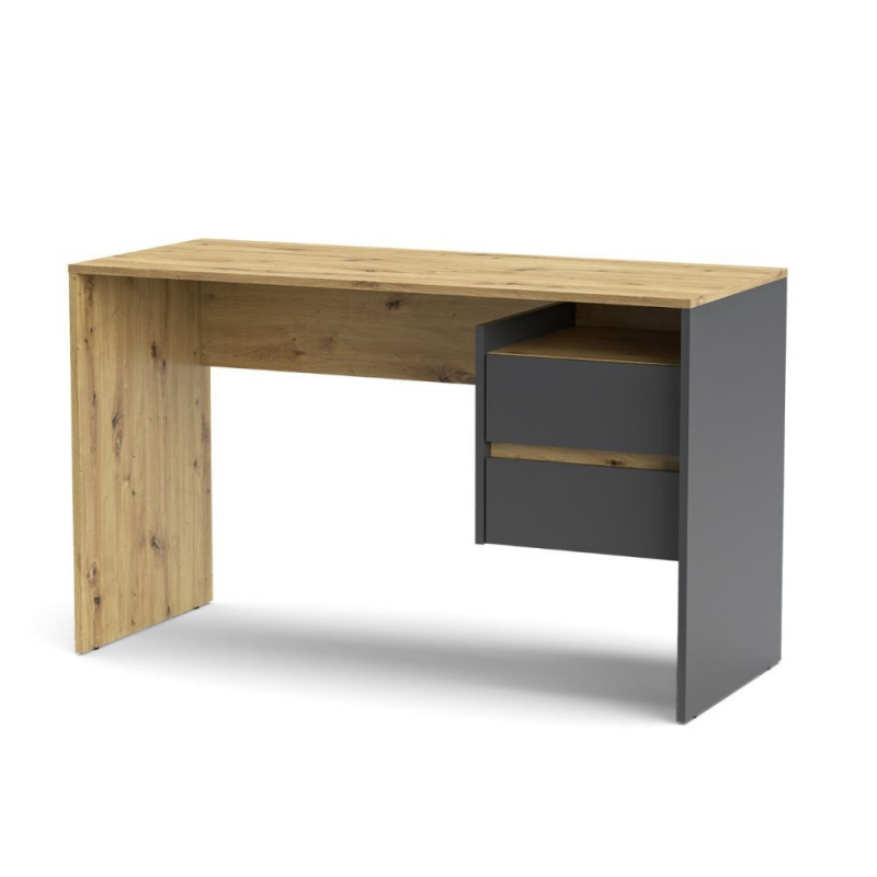 Scrivania Paco3 rovere e antracite con due cassetti moderna