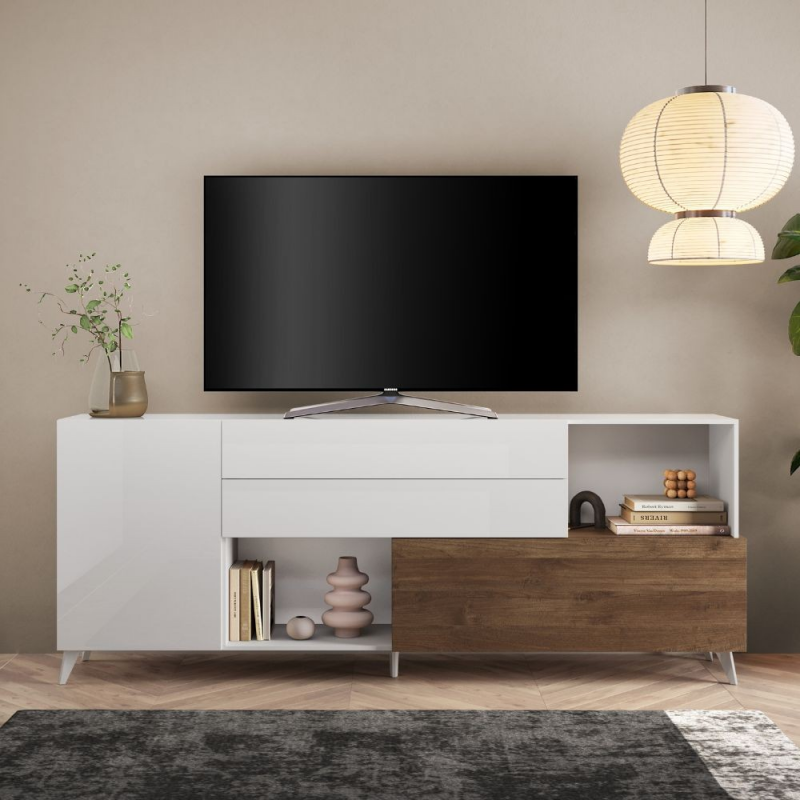 Madia Marion 240 cm bianco ludico e mercure moderna e capiente