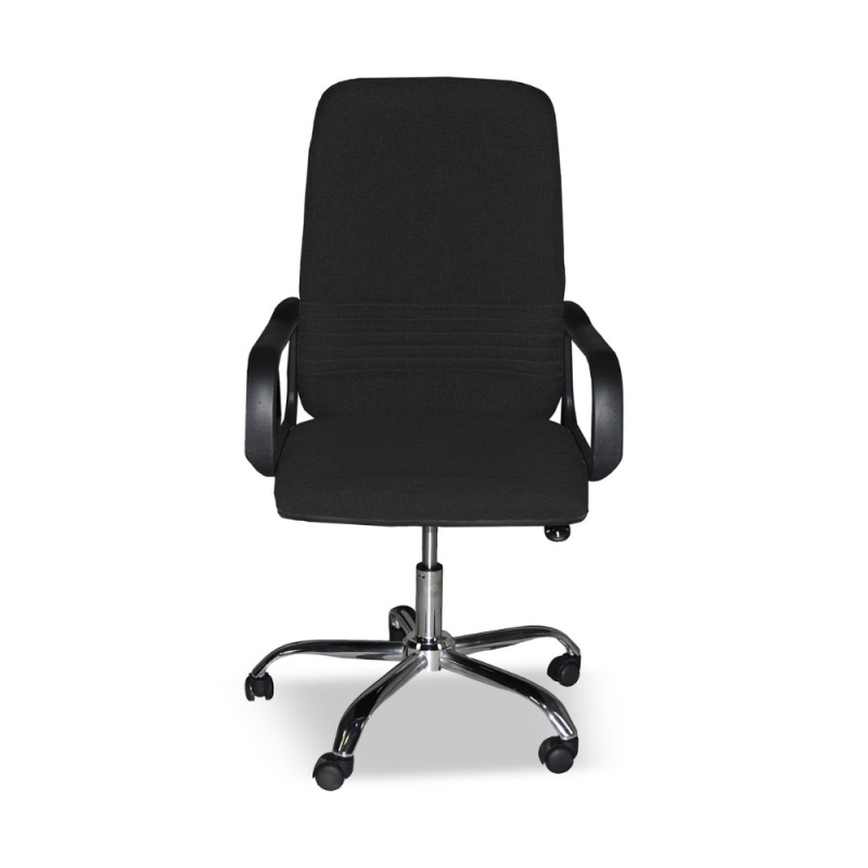 Poltrona da ufficio CR106H tessuto nero e base cromata ergonomica