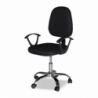 Poltrona da ufficio CR131 tessuto nero e base cromata ergonomica