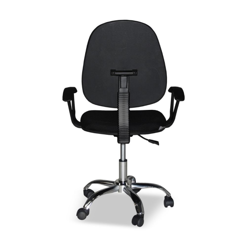 Poltrona da ufficio CR131 tessuto nero e base cromata ergonomica