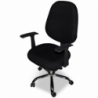 Poltrona da ufficio CR415 tessuto nero e base cromata ergonomica
