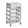 Carrello cucina Vesuvio con cassetto piano rovere pratico e robusto
