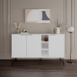 Madia Clara bianco 3 ante 142x35,5x83h moderna e capiente