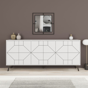 Madia 6 ante Dune 183 cm colore bianco moderna e capiente