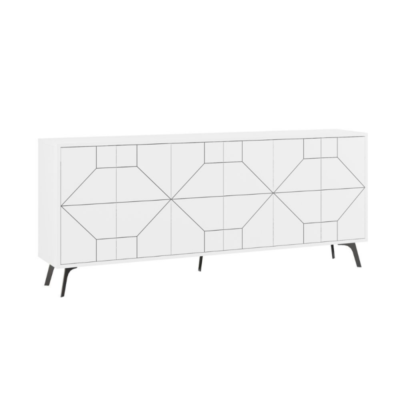 Madia 6 ante Dune 183 cm colore bianco moderna e capiente