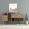 Madia Hermes hitit noce e marmo nero 160 cm moderna elegante