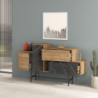 Madia Hermes hitit noce e marmo nero 160 cm moderna elegante