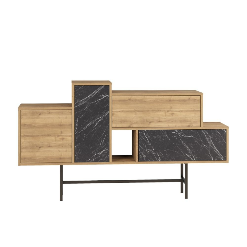 Madia Hermes hitit noce e marmo nero 160 cm moderna elegante
