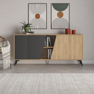Madia Fiona 180 cm con 2 ante rovere e due antracite moderna