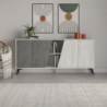 Madia Fiona 180 cm bianco vintage e retro grey moderna e capiente