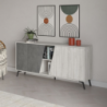 Madia Fiona 180 cm bianco vintage e retro grey moderna e capiente
