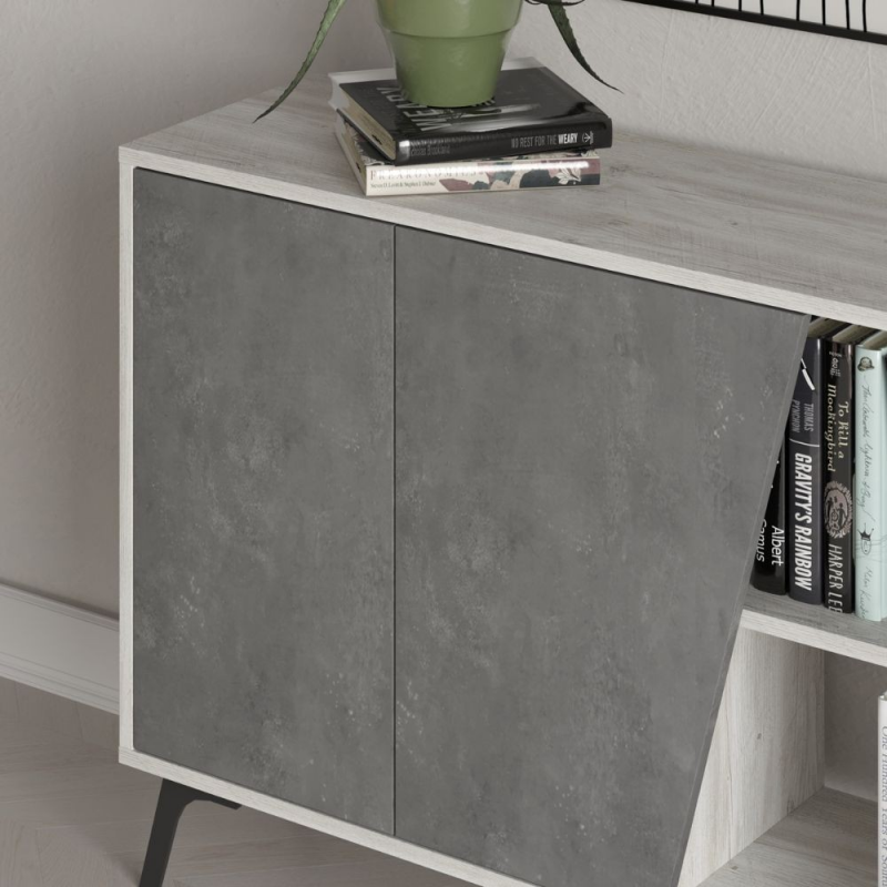Madia Fiona 180 cm bianco vintage e retro grey moderna e capiente