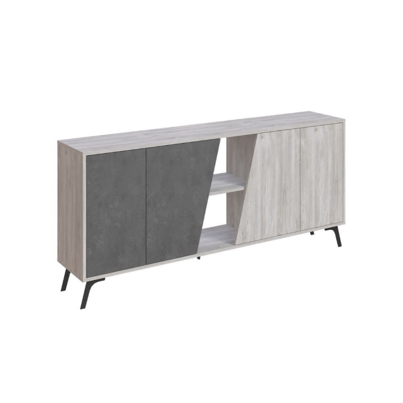 Madia Fiona 180 cm bianco vintage e retro grey moderna e capiente