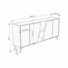 Madia Fiona 180 cm bianco vintage e retro grey moderna e capiente