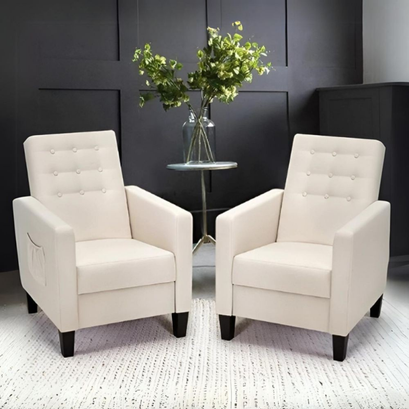 Poltrona Malea recliner massaggiante tessuto beige 4 punti relax