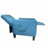 Poltrona Malea recliner massaggiante tessuto blu 4 punti relax