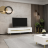 Base porta TV Jose bianco con inserti dorati elegante e moderna