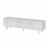 Base porta TV Jose bianco con inserti dorati elegante e moderna