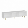 Base porta TV Jose bianco con inserti dorati elegante e moderna