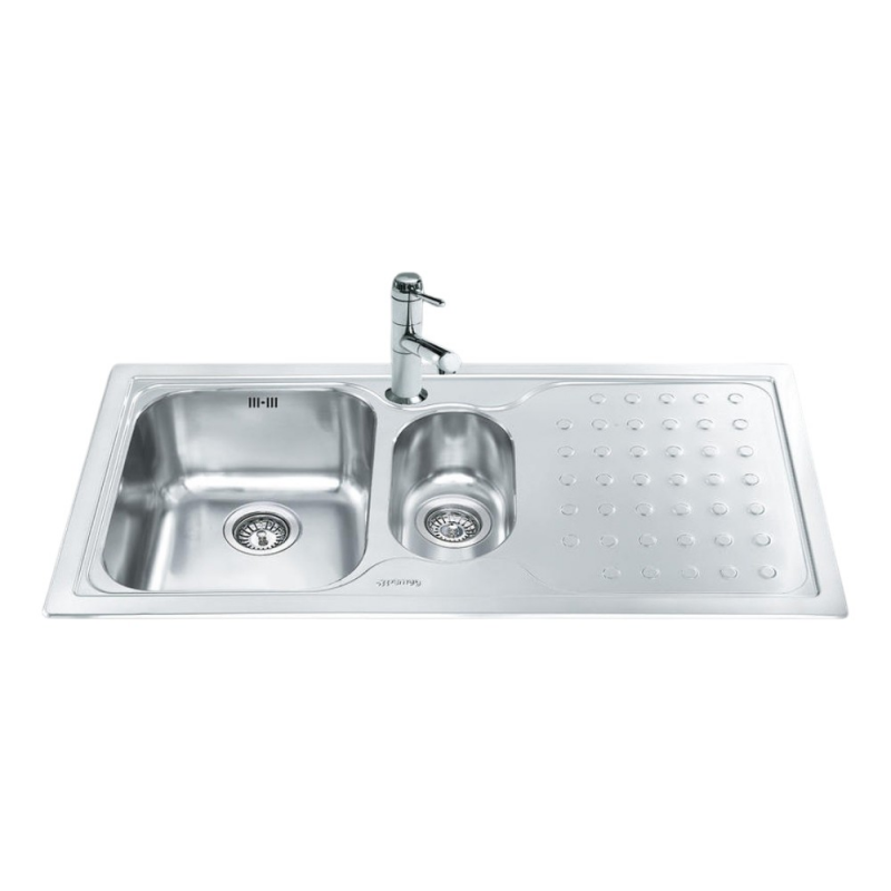 Lavello Smeg LV100D3 1 vasca 1/2 gocciolatoio destro 100x50 inox