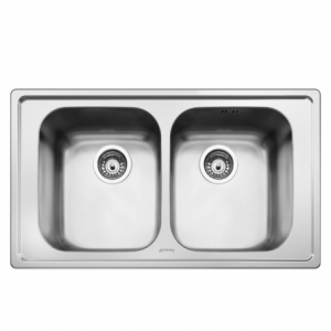 Lavello Smeg LP8622 inox 2 vasche 86x50 cm pratico e resistente