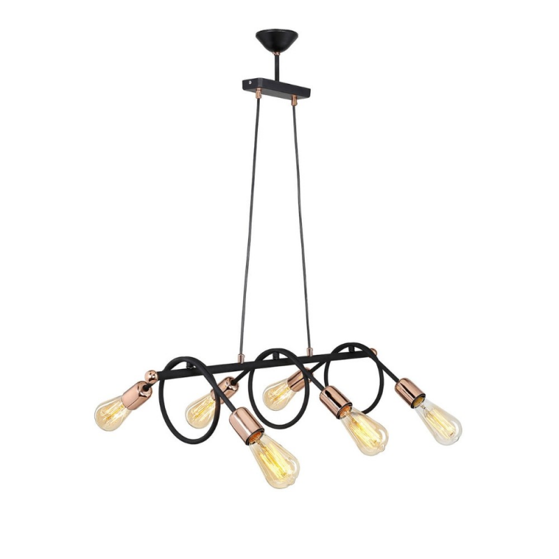 Lampada da soffitto Derbent MDL3938 metallo nero 6 luci moderna
