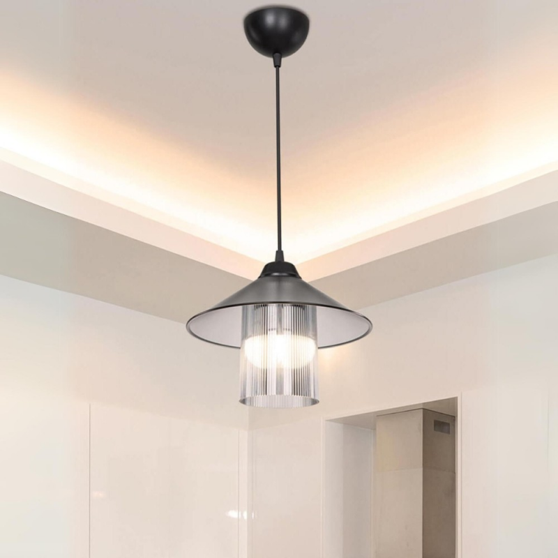 Lampada da soffitto Inka ASZ1463 paralume plastica fumé moderna