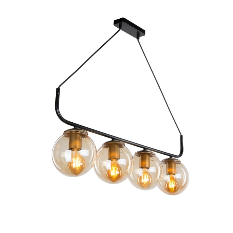 Lampada da soffitto Terena MDL4174 metallo nero 4 portalampada