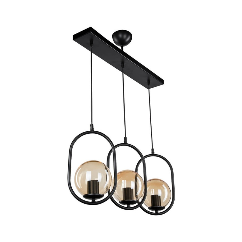 Lampada da soffitto Narissa ASZ1332 metallo nero 3 portalampada