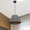 Lampada da soffitto Ayda ASZ1560 paralume tessuto antracite moderna