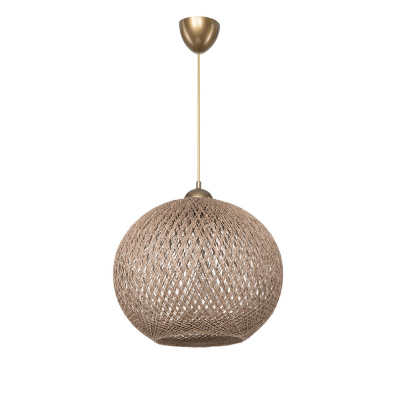 Lampada da soffitto Yumak MDL4746 paralume corda beige design