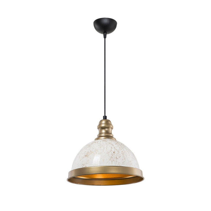 Lampada da soffitto Astek ASZ1636 paralume metallo bianco design