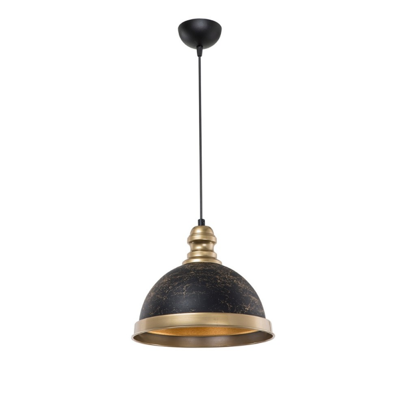 Lampada da soffitto Astek ASZ1637 paralume metallo nero design