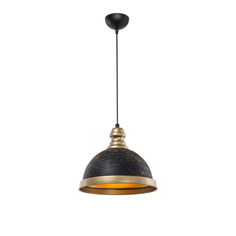 Lampada da soffitto Astek ASZ1637 paralume metallo nero design