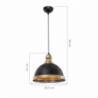Lampada da soffitto Astek ASZ1637 paralume metallo nero design