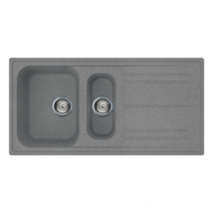 Lavello Smeg LZ102TT titanio 100x50 cm 1 1/2 vasca gocciolatoio