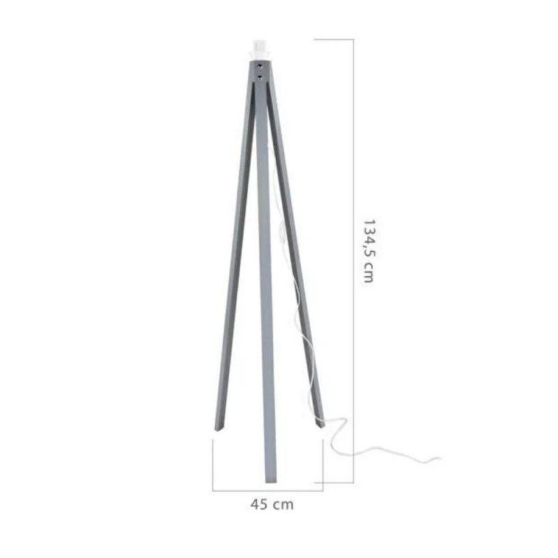 Lampada da terra Decogri3565 piantana grigia paralume bianco