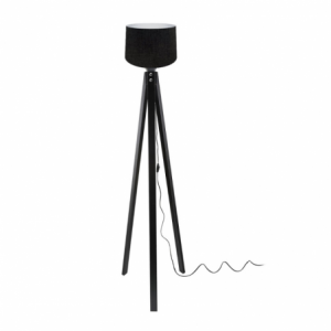 Lampada da terra Decone3566 piantana nera paralume nero moderna