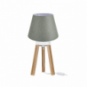 Lampada da tavolo Pikoro2638 paralume verde base rovere moderna